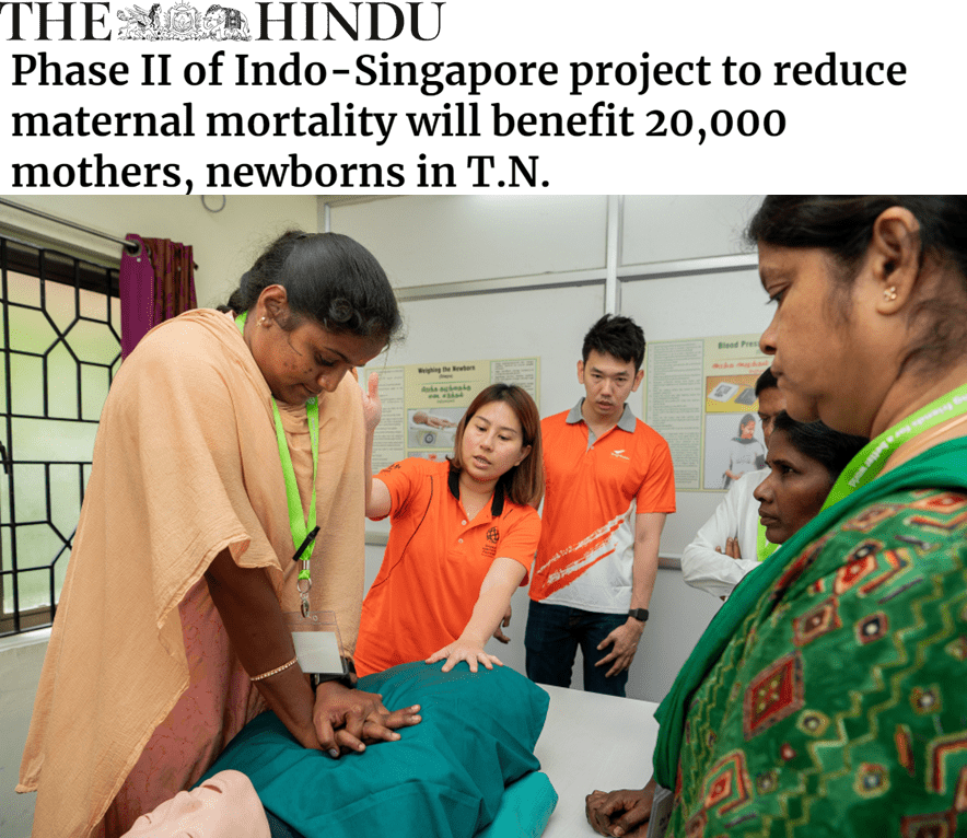Phase II of India-Singapore Project to Reduce Maternal Mortality Will Benefit 20,000 Mothers, Newborns in Tamil Nadu 