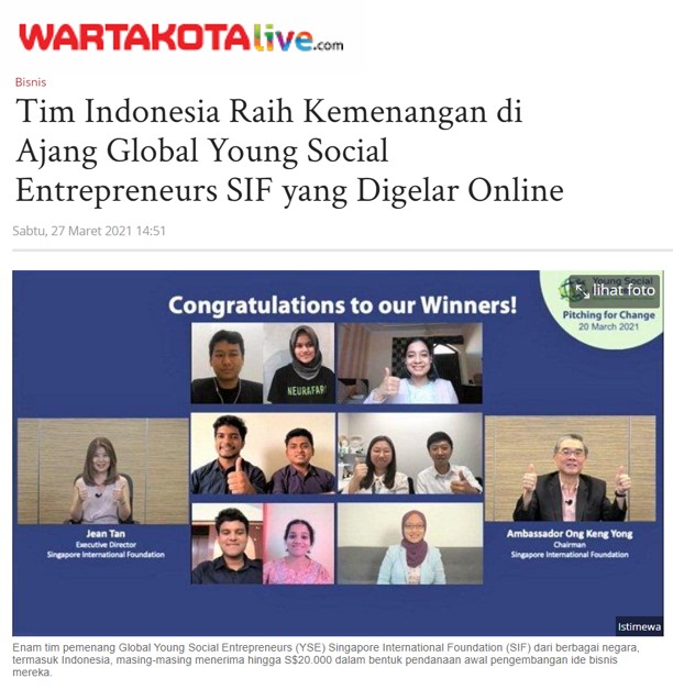Indonesian Team Clinches Victory at SIF Global Young Social Entrepreneurs Virtual Event