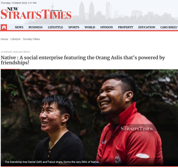 Native: A Social Enterprise Featuring the Orang Aslis That's Powered by Friendships!