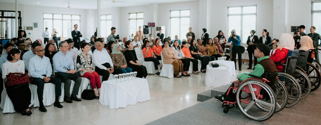 Students of YPAC Jakarta perform a medley of songs to welcome Singapore President Halimah Yacob and Singapore dignitaries to the SIF's Occupational Therapy for Children with Special Needs project in Jakarta, Indonesia.