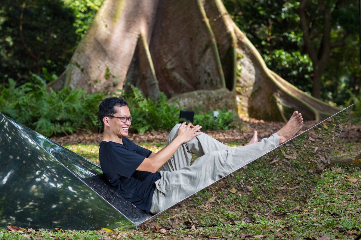 Singaporean artist-architect Randy Chan with Angles of Incidence, a cross-cultural collaborative artwork with British artist Philippa Lawrence as part of the Artist-in-Residence Exchange programme.