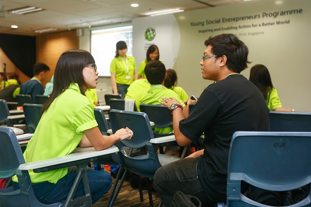YSE participants presenting their business proposals to a panel of judges for the opportunity to progress onto the next stages of the programme.