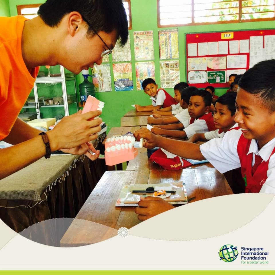 Students excited to have a hands on experience of what they learnt at the hygiene lessons.