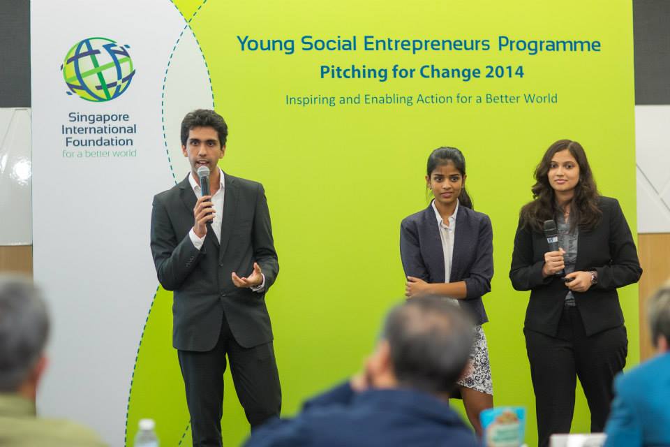 “Having someone believe in us in such a strong way until we believe more in ourselves is very empowering,” shared Singaporean Pramodh Rai (far left), 25, of Jugnuu. This social enterprise, which is co-founded by Ankita Gupta and Priya Andleigh, both 22-year-olds from India, aims to provide low-cost educational mobile solutions to students from low-income families in India.