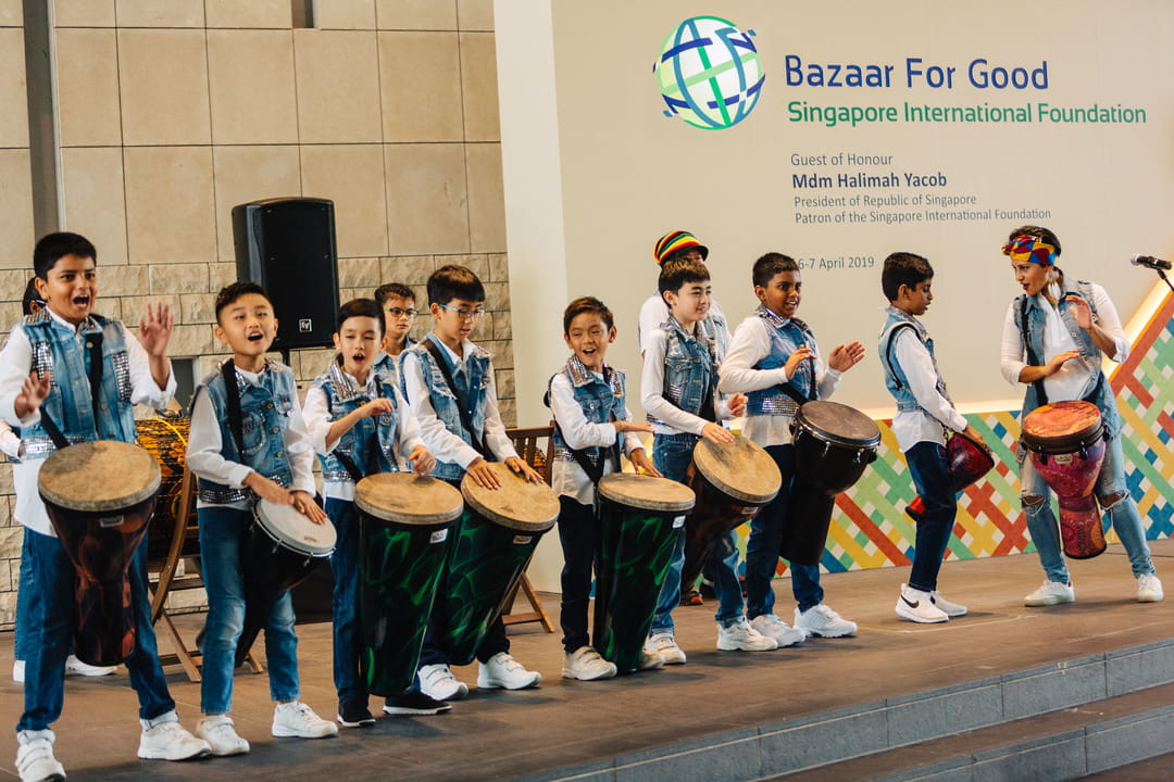 The Bazaar also featured music performances by inclusive ensembles, including these group of performers comprising children of mixed abilities from Drum Prodigy Singapore.