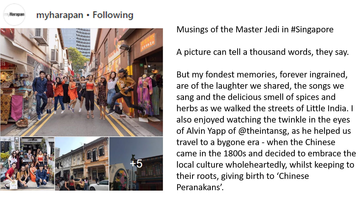 Nurfarini Daing, from Malaysia on Singapore's cultural vibrancy.