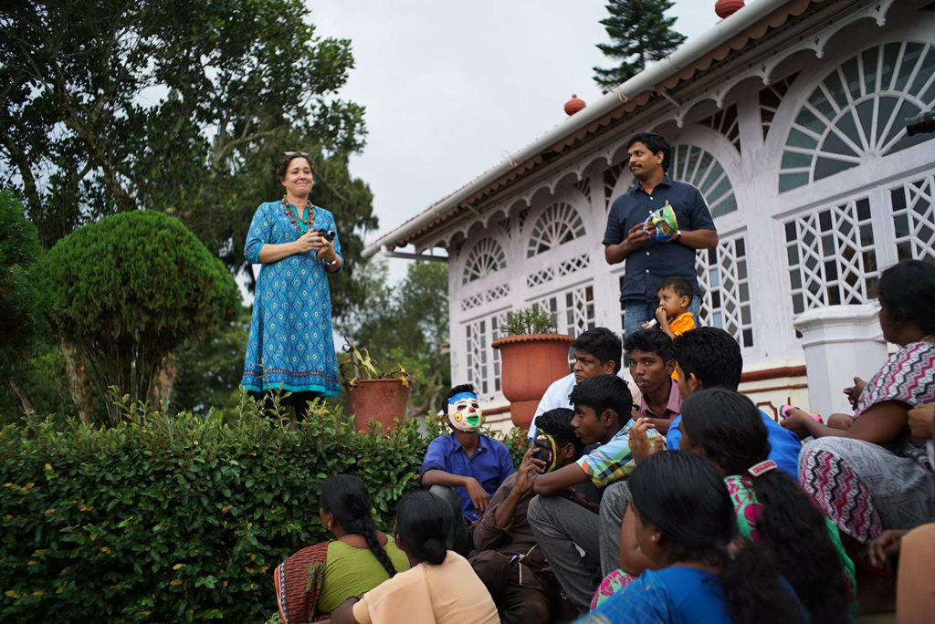 Art educator Dr Esther Joosa (left) and founder of Buds of Christ, Jeya Paul (right), ended the mask-making activity by encouraging participants to share their experiences.