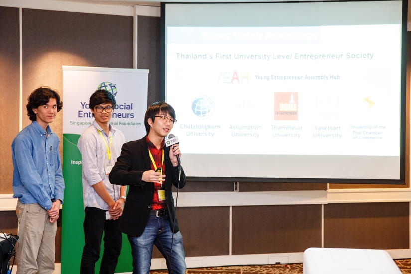 Social enterprise Glurr.com presenting their business plan to equip university students in Thailand with online learning tools and opportunities equipping university students.