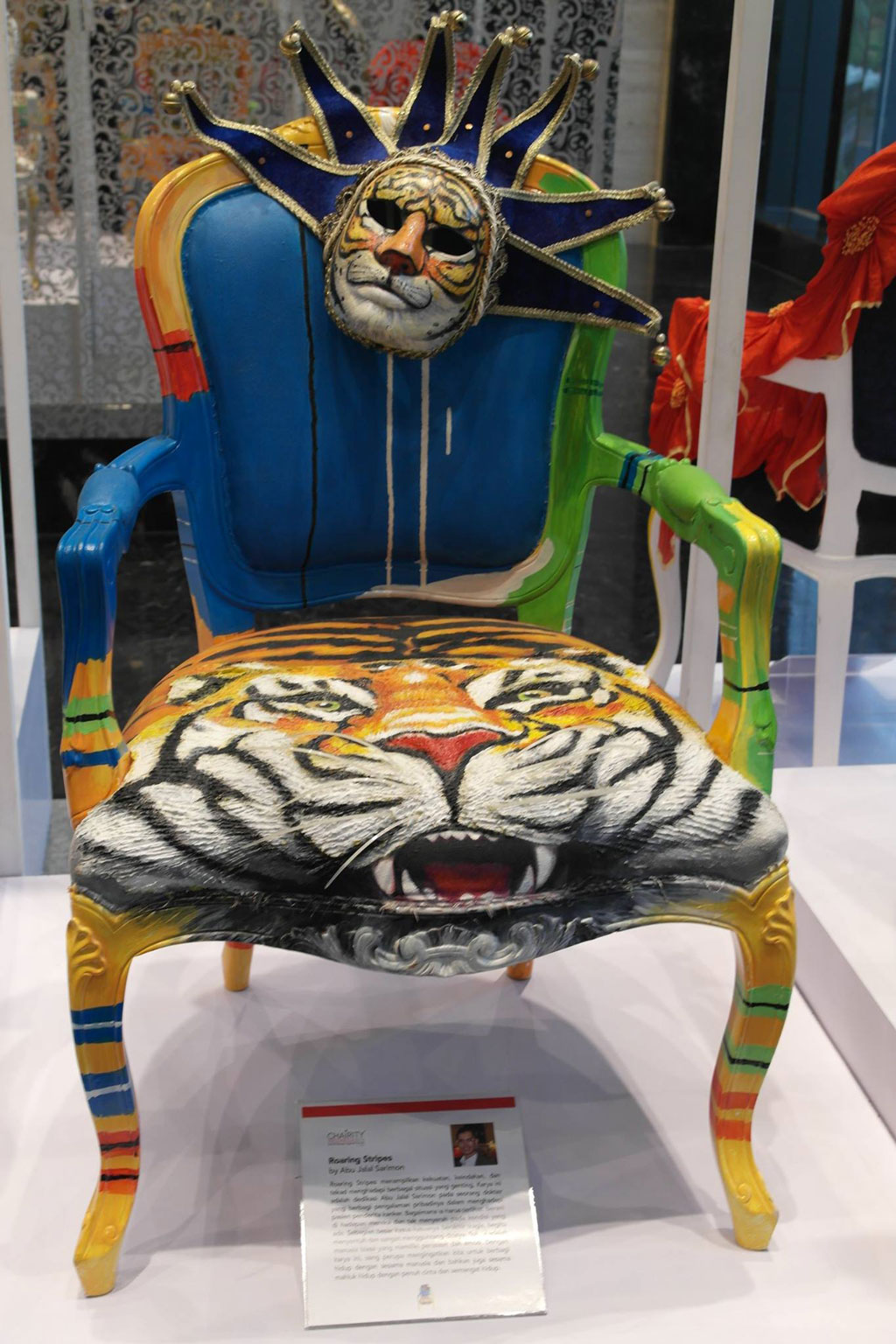 ‘Roaring Stripes’ by Singaporean artist Mr Abu Jalal Sarimon, showcased at the Chairity Evening.