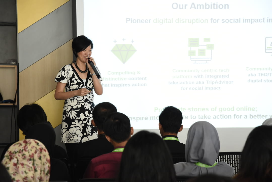 Rebecca Lim, Head of Our Better World, explained how storytelling can be used to create social impact with our young social entrepreneurs. 
