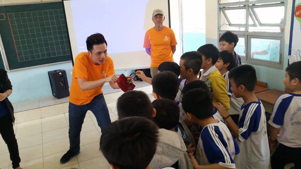 The schoolchildren eagerly participate in the engaging English language classes by our Singapore International Volunteers.
