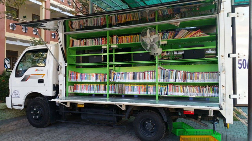  The Words on Wheels Ho Chi Minh City mobile library is fully stocked with books, ready for schoolchildren to explore new worlds through stories.