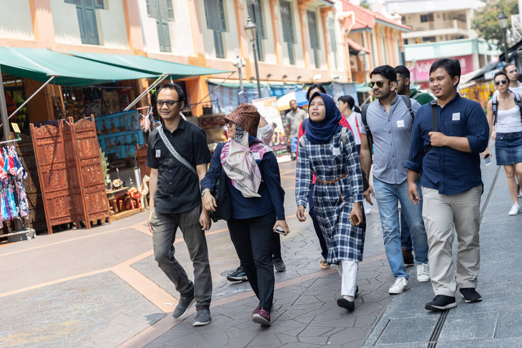 JVP participants exploring Little India and experiencing Singapore's multicultural society, comprising a wide range of ethnicities and religions.