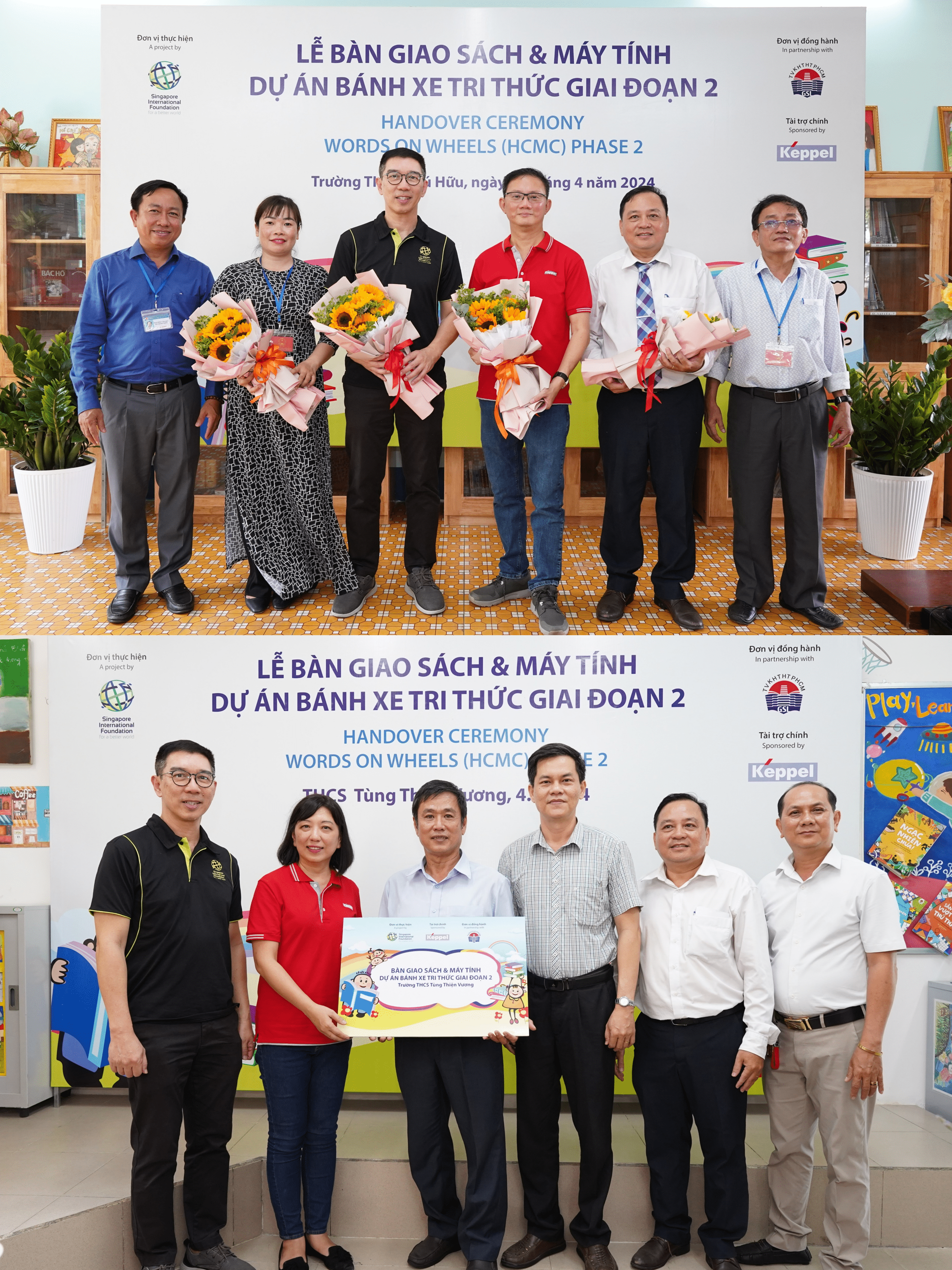 Representatives from SIF, Keppel Ltd, General Sciences Library and the Department of Education and Training at the closing of the WOW Ho Chi Minh project.
