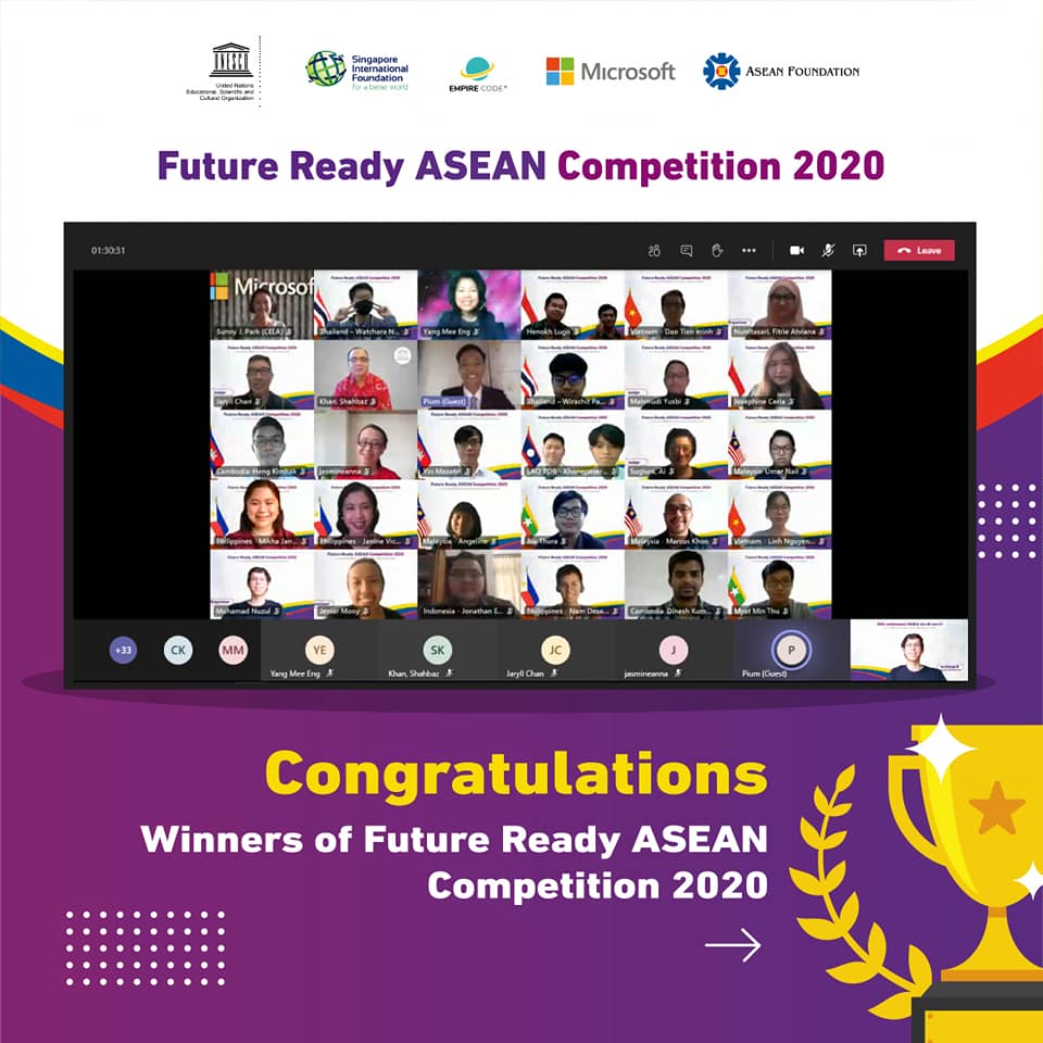 Finalists of the Future Ready ASEAN Competition 2020 presented data science findings and proposed ideas on how to increase ASEAN's cultural awareness and understanding.The showcase was held on an interactive Metaverse platform ZEP, where guests signed in as avatars in a virtual reality setting.