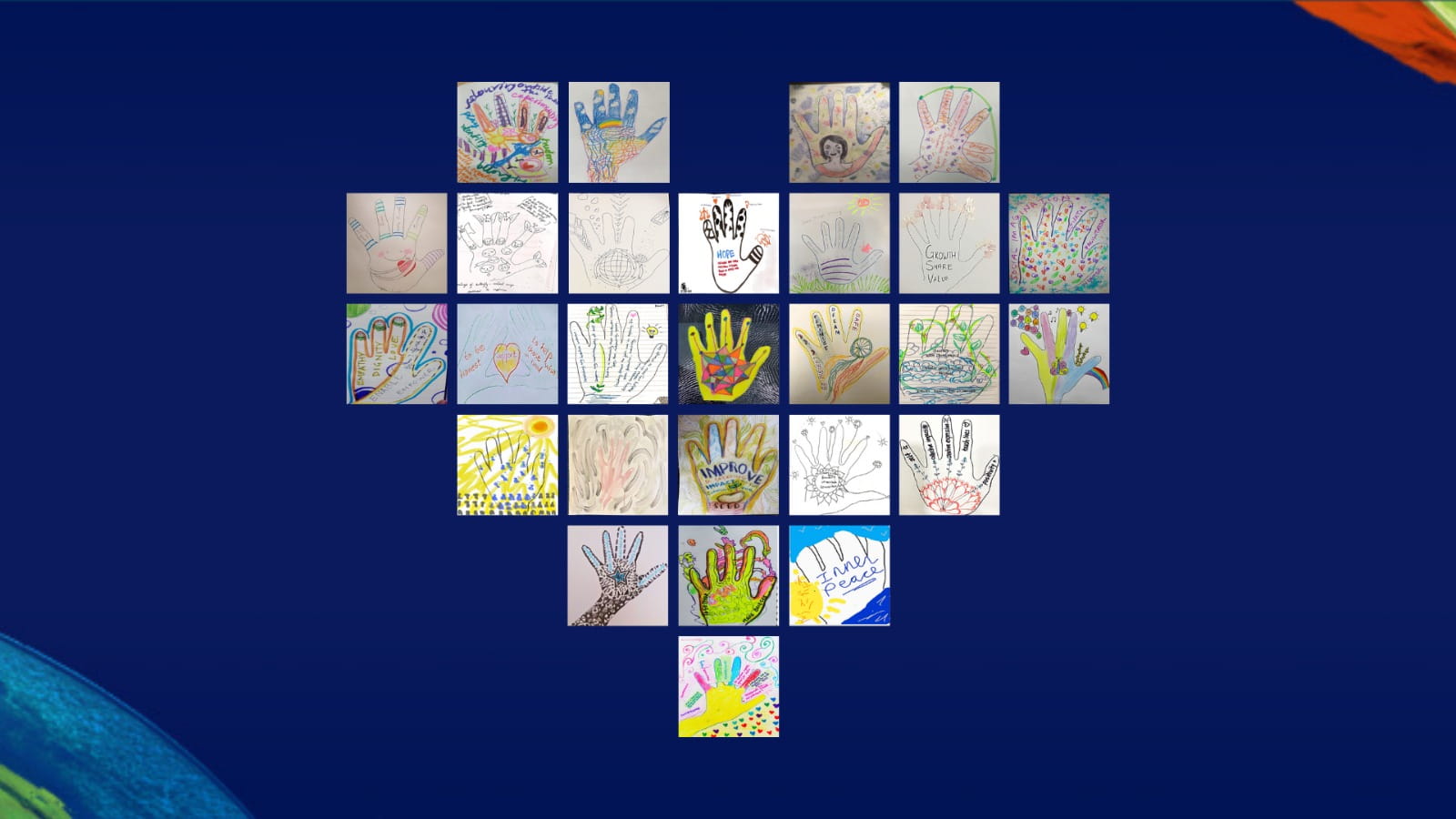 At one session, Fellows reflected on the question, “What does the arts mean to you?” and drew the answers on their palms