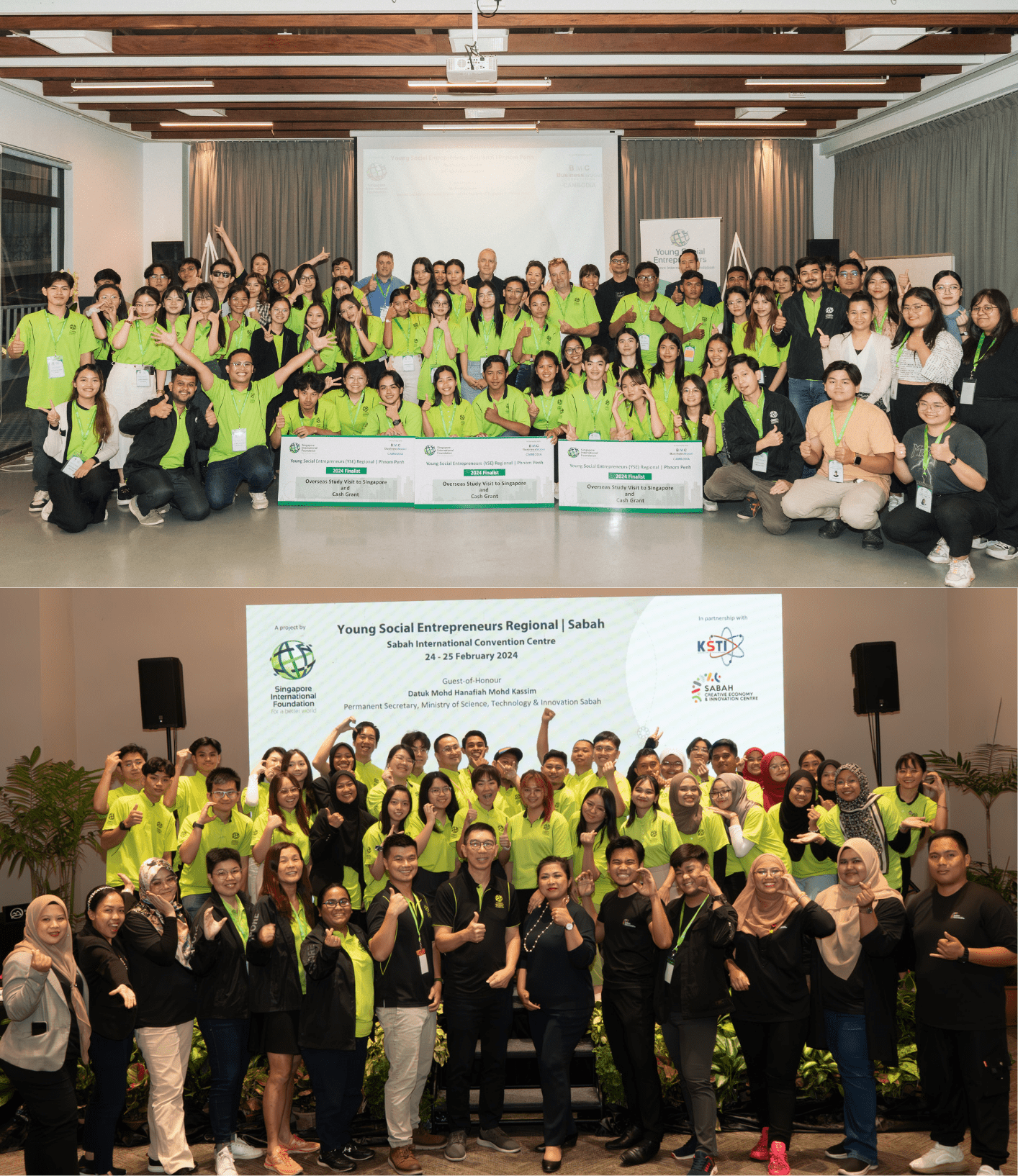 YSE Regional programme participants (in green) with their trainers, mentors, and SIF staff.