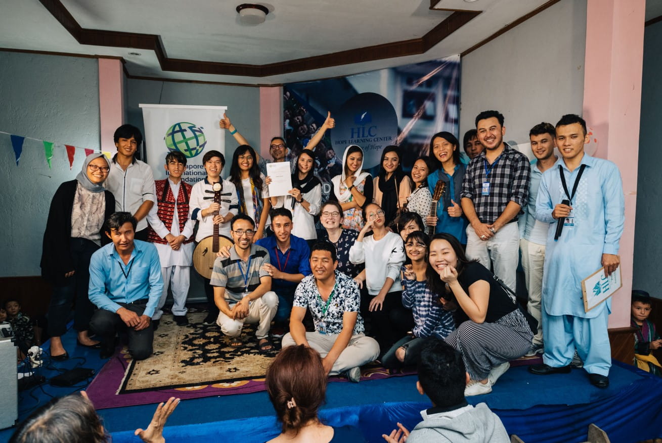 Making beautiful music together - Musicians from the Yong Siew Toh Conservatory of Music, National University of Singapore collaborated with musicians from Bandung Philharmonic to conduct workshops for refugees at the Hope Learning Centre.