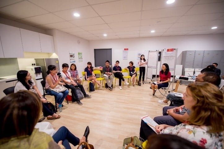 Participants at the Focus Group Discussions facilitated by the Kimberly Cham (in red) from the National Council for Social Services explore the potential for the arts to support and empower persons with disabilities to live within and participate actively in the community.