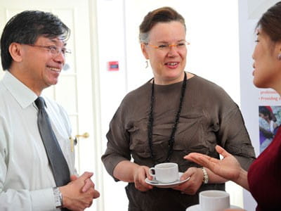 Our partners (such as Anette Jacobsen, centre) and volunteers are a fundamental part of such positive change.