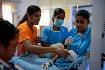 A total of 220 neonatal healthcare professionals were trained by Singapore International Volunteers like Ronikal Infenda (in orange), and were equipped with enhanced medical skills to better care for critically ill infants in the Chengalpattu district.