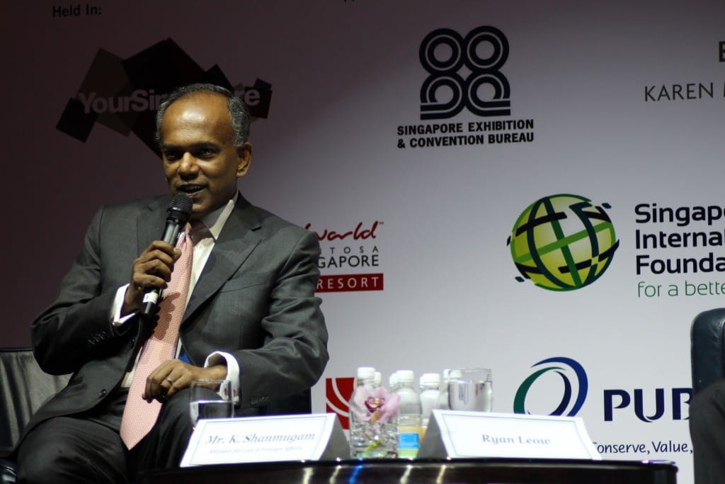 Minister for Law and Foreign Affairs K Shanmugam engaged the 1,200-strong delegation in a closed-door dialogue on both local and global issues.