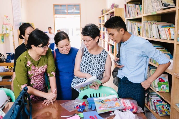 Singapore and Myanmar early childhood educators at the ECCD Resource Centre.