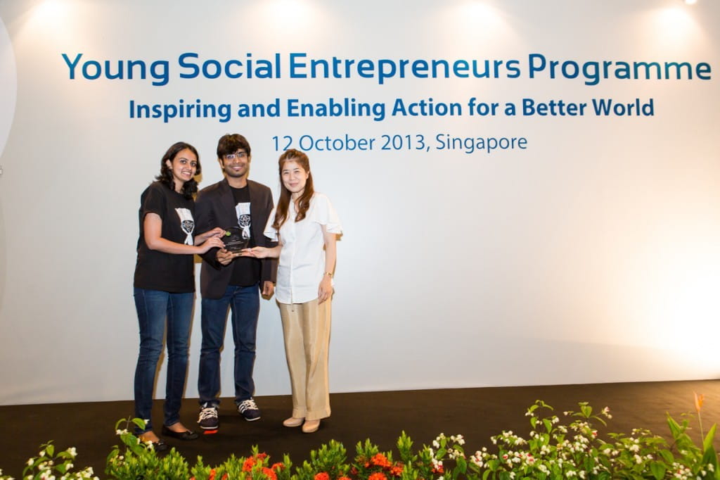 (from left to right) Prukalpa Sankar and Varun Banka of Social Cops with Jean Tan, Executive Director of SIF.