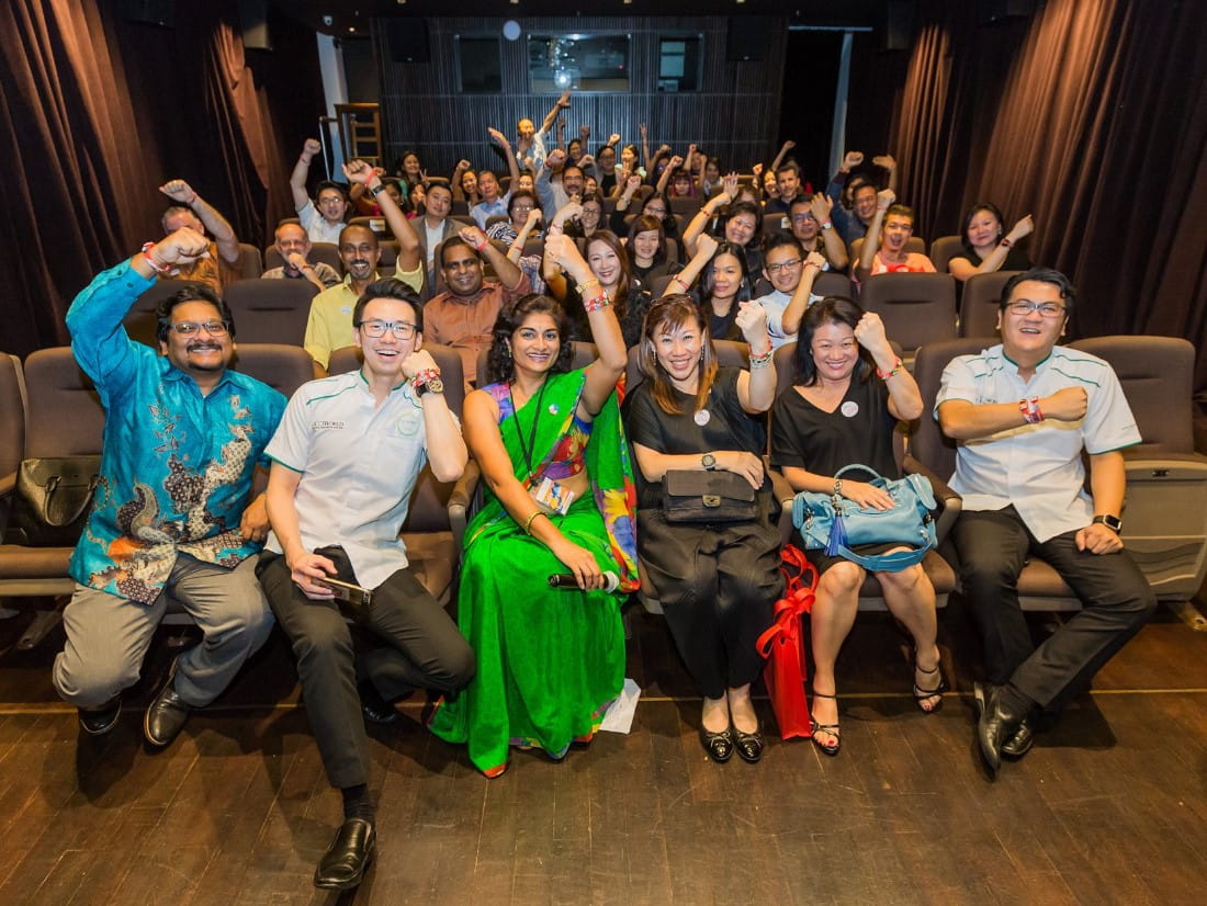 The fun-loving audience at CausewayEXchange (CEX) Appreciation Night prior to the screening of ‘You Mean the World to me’ by Malaysian director Saw Teong Hin.