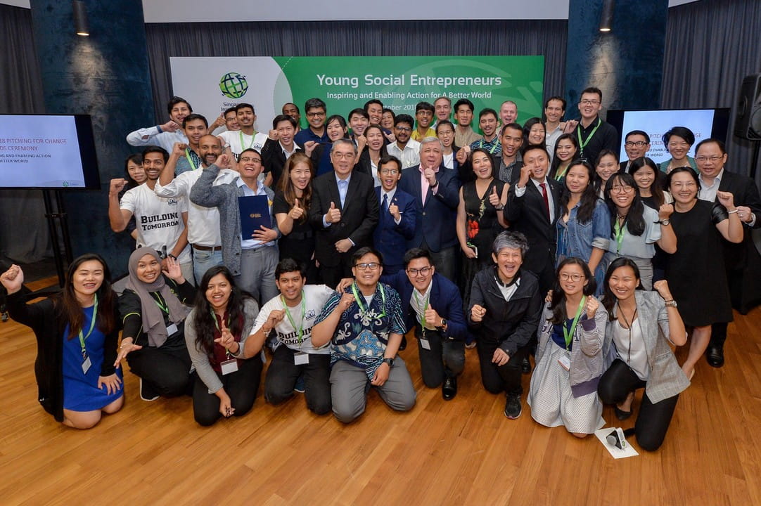 The Young Social Entrepreneurs (YSE) 2018 finalists – consisting of 35 youths from eight countries at the Pitching for Change session. After, concluding their eight-month YSE journey, they now join a 909-strong international network of young changemakers.