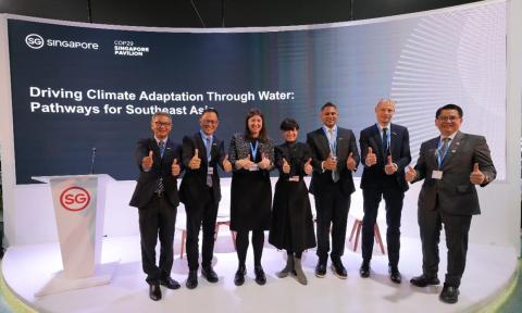 (From left) SEAPAW Chairperson, Professor Khoo Teng Chye; Mr Michael Toh, Director, Industry & Technology Collaboration Department, PUB, Singapore's National Water Agency; Dr Virginia Newton-Lewis, Water Sustainability Director, Grundfos; Ms Corinna Chan, CEO, Singapore International Foundation; Mr Dave Sivaprasad, Managing Director & Partner, Climate & Sustainability Lead, Southeast Asia, Boston Consulting Group; Dr Henk Ovink, Executive Director, Global Commission on the Economics of Water; and Mr Stanley